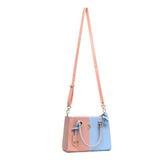 Bolsa Tiracolo Feminina Bicolor Tote New Colection Elegance Cor Azul/rosa