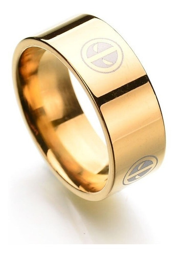 Anillo Argolla Color Oro Dead Pool Acero Para Hombre Mujer