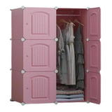 Guarda-roupa Rosa Cabideiro 6 Portas Arara Organizadora