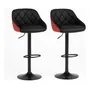 Banquetas Altas Skyhome Negras Rojas Regulables Barra Taburetes Gm-6550 Cromado Negro Mate Negro Con Rojo