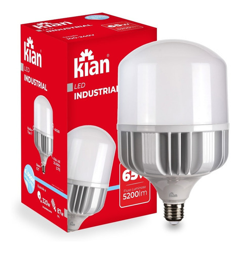 Lâmpada Led 65w Bulbo E27 6500k Branco Frio Kian Bivolt