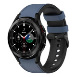 Pulseira Couro Sintético Para Samsung Watch4 Classic 46mm Cor Azul-marinho