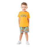 Conjunto Infantil Bermuda Camiseta Verão Menino Estampado