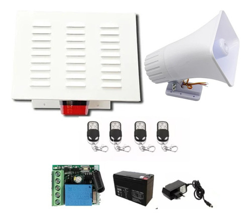 Kit Alarma Comunitaria 30w // 4 Controles + Bateria + Envio