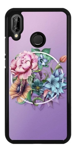 Funda Protector Para Huawei Flores Moda Mujer Arte 03