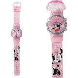 Reloj Niñas Digital Luces Tapa Infantil Minnie Mouse 3d