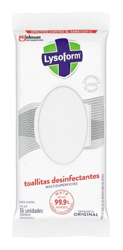 Toallitas Desinfectantes Lysoform Original 36 Unidades