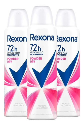 Desodorante Aero Rexona 150ml Fem Powder-kit C/3un