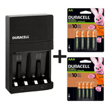 Cargador Duracell + 4 Aaa Recargables + 4 Aa Recargables