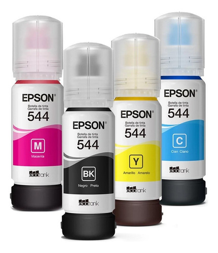 Kit 4 Tintas T544 Epson Para L3250 L3110 L3210 L3150 L5190