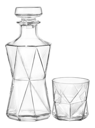 Set Juego De Vasos Y Decanter De Whisky De Vidrio Bormioli Color Blanco