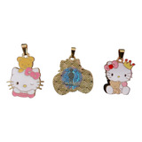 2 Dijes De Hello Kitty En Oro Laminado