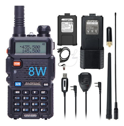 Radio De Mano Uv-5r De 8 Vatios De Doble Banda Vhf/uhf De R.