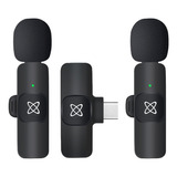 Microfono Corbatero Inalambrico 2 Mic Celular Usb Tipo C