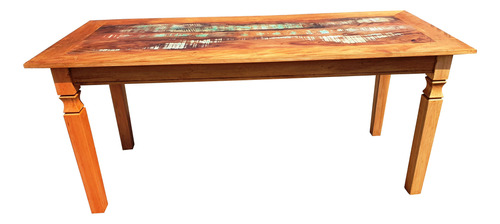 Mesa De Jantar Madeira Demolição 160x90x80 Com Pátina