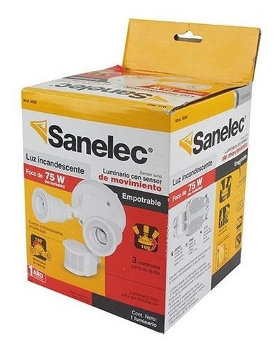 Lampara Con Sensor De Movimiento Sanelec Color Blanco