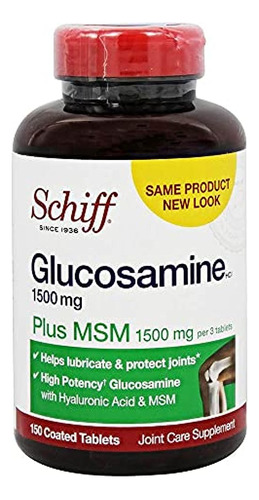 Schiff Glucosamine Plus Msm 1500 Mg, 150 Unidades