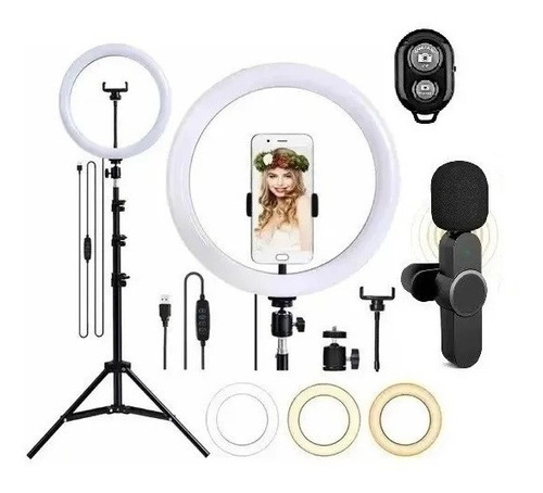 Kit Youtuber Tripé Microfone Lapela Bluetooth Para iPhone 