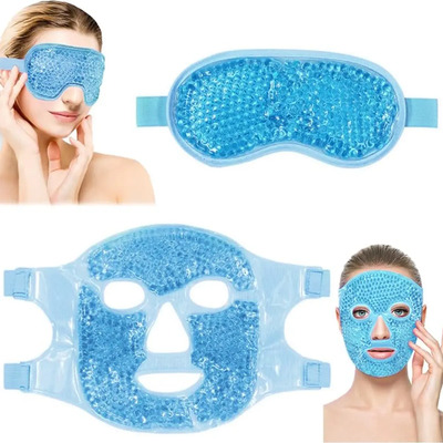 Wfeantl 2pzs Máscara de Hielo para Ojos y Cara con Antifaz Mascarilla Fría para Dormir, Aliviar Ojeras,Bolsas Hinchazón,azul | MercadoLibre