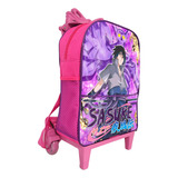 Bolsa Infantil Pequena De Rodinha Sasuke Naruto Rosa