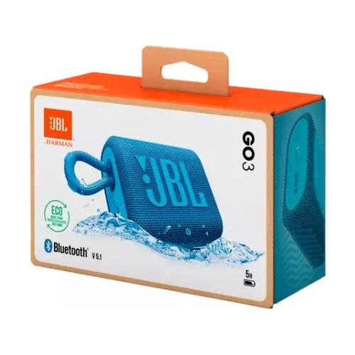 Caixa Som Jbl Go 3 Eco Bluetooth - Original Br - Azul