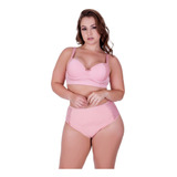 Conjunto Plus Size Hot Pants Básico Dia A Dia Conforto