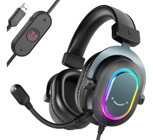 Fone Headset Fifine Ampligame H6 Rgb 7.1 Surround Gamer Pret Cor Preto