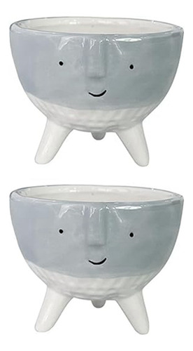 Macetas Face Planters, Paquete De 2, Maceteros Para Suculent