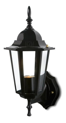 Farol Pared Led Barcelona Grande Exterior Luz Jardin Color Negro