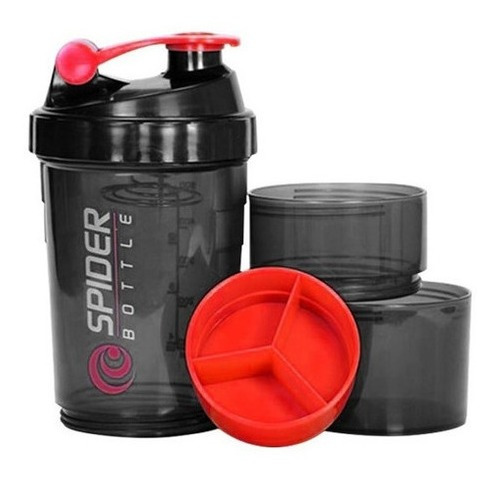 Termo Mezclador Proteína Shaker 500ml 3-1 Proteína Rojo