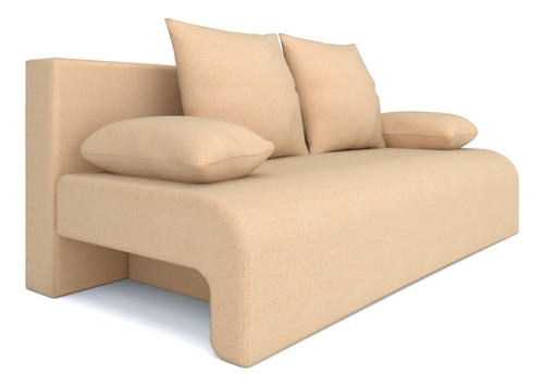 Sofa Cama 2 Plazas 2 Cuerpos Baul Living Color Coral Claro