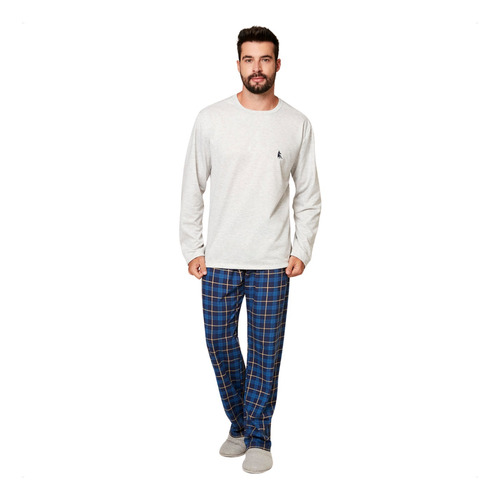 Pijama Masculino Inverno Flanelado Confortável Longo  Frio