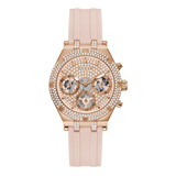 Reloj Guess Gw0407l3 Heiress Quartz Mujer Color De La Correa Rosa Color Del Bisel Oro Rosa