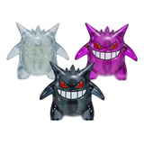 Set Figuras Gengar 3 Pzas Pokémon 7 Cm Colores Transparentes