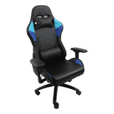 Silla Gamer Luz Rgb Streaming Gaming Ergonomica Azul Material Del Tapizado Cuero Sintético