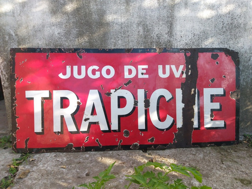 Cartel Enlozado Jugo De Uva Trapiche Vino Antiguo 