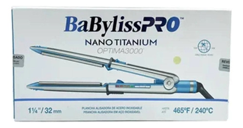 Plancha Babylisspro Nano Titanium Optima 3000  Plata Y Azul 