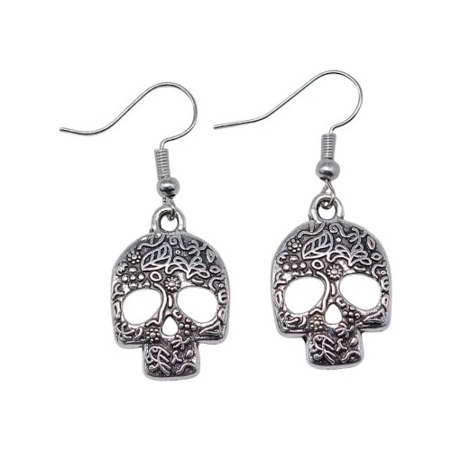 Par De Aretes Colgantes Calavera Halloween Día De Muertos 