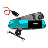 Espejo Retrovisor Dvr Pantalla 4.3, 2camaras, Logo Chevrolet