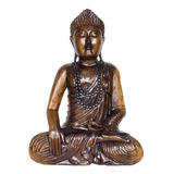 Estátua Buda Decorativo Grande Madeira Decoração - 60cm