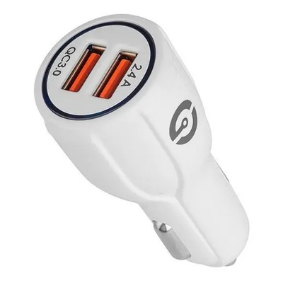 Cargador Auto USB Getttech QC3.0 10W Dual Rápido iPhone Galaxy Pixel GCC-2U22-01 | Envío gratis