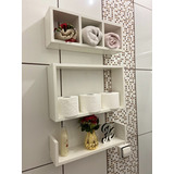 Kit 3 Nicho Mdf Branco Banheiro Sala Quarto Organizador