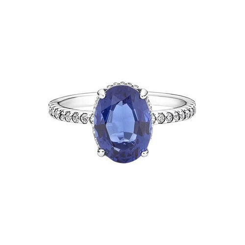 Anillo Pandora Timeless Halo Brillante Zafiro Azul