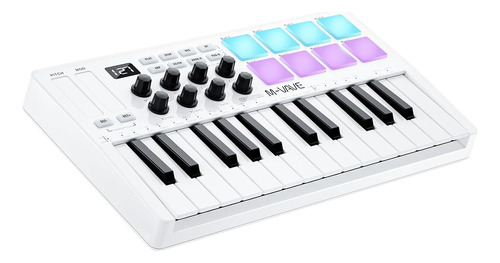 Controlador De Teclado Midi Usb M-wave De 25 Teclas Para Pia