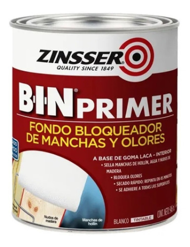 Zinsser- Bin Prime Blanco X 946 Ml / Camino 1