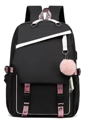 Mochila Urbana Bolso Escolar Juvenil Con Interfaz Usb Aux