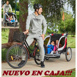 Rin 20 Bicicleta Carro Remolque 2 Niños Getgo Rojo En Caja