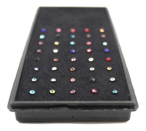 Aro Punto Nariz Piercing Acero Set 40 Unidades Mix Colores Color Colores Surtidos