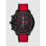 Reloj Diesel Griffed Dz4530 Hombre Cronografo Silicona Rojo