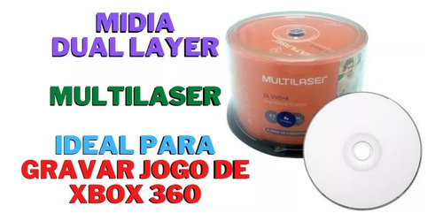 10 Mídia Virgem Multilaser Dual Layer Grava Jogos Xbox 360